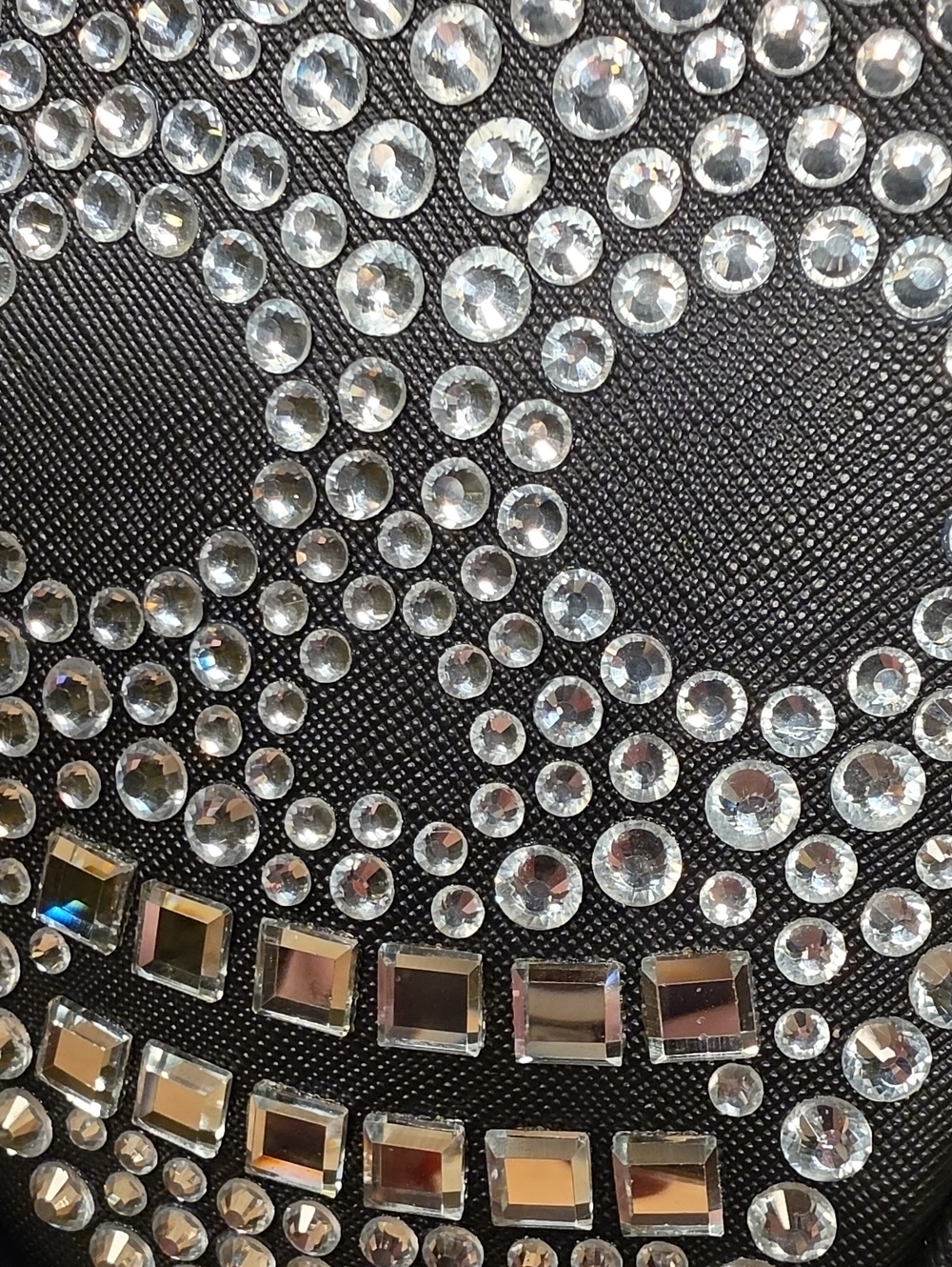 Black Mirror & Crystal Studded Skull Crossbody Bag - Picture 5 of 6